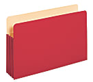 Office Depot® Brand Color File Pockets, 5 1/4" Expansion, 8 1/2" x 14", Legal Size, Red