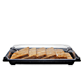 Stalk Market Compostable Food Trays, With Lids,9.25" x 4.125" x 1.75", Clear lids and black bottoms, Pack of 400 Trays