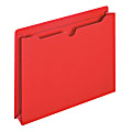 Office Depot® Brand Double-Top Tab Color File Jackets, 2" Expansion, 8 1/2" x 11", Letter Size, Red, Box Of 50 File Jackets