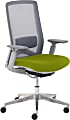 True Commercial Melbourne Mesh/Fabric Mid-Back Chair, Green/Off-White