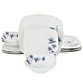 Gibson Home Evening Orchid 12-Piece Dinnerware Set, White