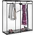 Whitmor Garment Rack, 64"H x 60"W x 19.5"D, Zippered, Durable, Clear, Plastic, Polypropylene, Steel 1 thumbnail image