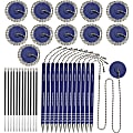 Nadex Coins Ball and Chain Security Pen Set (12 Pens; Blue) - Rubber - Blue