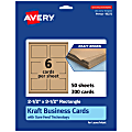 Avery® Printable Business Cards With Sure Feed® Technology, 95272-KMC50, Rectangle, 2.5" x 3.5", Kraft Brown, Pack Of 300 1 thumbnail image