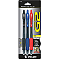 Pilot® G2 Retractable Gel Ink Pens, Fine Point, 0.7 mm, Assorted Barrel Colors, Assorted Ink Colors, Pack Of 3 Pens