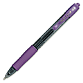Pilot G2 Retractable Gel Pens, Fine Point, 0.7 mm, Clear Barrels, Purple Ink, Pack Of 12