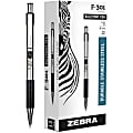 Zebra® Pen F-301 Stainless Steel Retractable Ballpoint Pens, Pack Of 12, Bold Point, 1.6 mm, Silver Barrel, Black Ink 1 thumbnail image