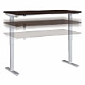 Bush® Business Furniture Move 40 Series Electric Height-Adjustable Standing Desk, 28-1/6"H x 59-4/9"W x 29-3/8"D, Black Walnut/Cool Gray Metallic, Standard Delivery