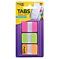 Post-it® Durable Index Tabs, 1" x 1 1/2", Green/Orange/Pink, 12 Flags Per Pad, Pack Of 36
