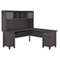 Bush Furniture Somerset 72"W L-Shaped Desk With Hutch, Storm Gray, Standard Delivery 1 thumbnail image