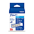 Brother P-touch TZe2312PK, Laminated, 2 X 0.47 in x 26.2 ft (12mm x 8m), Black on White Label Tape, 2 pack 1 thumbnail image