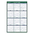 AT-A-GLANCE® Vertical Reversible And Erasable Academic/Regular Yearly Wall Calendar, 24" x 36", Green/Red/White, July 2020 To June 2021 / January To December 2021, PM210S28