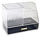 Realspace® Lucenti Acrylic Desktop Organizer, 5-1/4"H x 7"W x 3-3/4"D, Clear/Black 1 thumbnail image