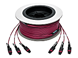 Tripp Lite MTP/MPO Multimode Base-8 Trunk Cable 24-Strand 40GB/100GB 40/100GBASE-SR4 OM4 Plenum-Rated (3xF/3xF) Push/Pull Tab Magenta 23 m (75 ft.) 