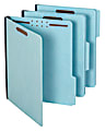 Pendaflex® Pressboard Fastener Folders, 3" Expansion, Letter Size, 100% Recycled, Light Blue, Pack Of 25 Folders