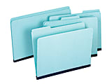 Pendaflex® Pressboard Expansion File Folders Without Fasteners, 1" Expansion, Letter Size, 60% Recycled, Light Blue, Pack Of 25 Folders