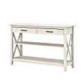 Bush Furniture Key West Console Table With Drawers And Shelves, Linen White Oak, Standard Delivery 1 thumbnail image