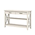 Bush Furniture Key West Console Table With Drawers And Shelves, Linen White Oak, Standard Delivery 1 thumbnail image