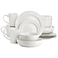 Elama Nikki 18-Piece Porcelain Ribbed Dinnerware And Serving Bowl Set, White 1 thumbnail image