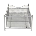 Mind Reader 3-Compartment Metal Mesh Storage Bin, Small Size, Silver