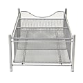 Mind Reader 3-Compartment Metal Mesh Storage Bin, Small Size, Silver 1 thumbnail image