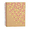 Gartner Studios® Spiral Bound Notebook, Pink & Gold Dots, 6 1/2" x 8 1/8", 1 Subject, Narrow Ruled, 240 Pages (120 Sheets), Pink/Gold