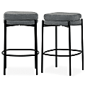 Glamour Home Avril Boucle Fabric Counter Height Stools, Gray, Set Of 2 Stools