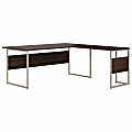 Bush Business Furniture Hybrid L-Shaped Corner Desk Table With Metal Legs, 72"W x 36"D, Black Walnut, Standard Delivery 1 thumbnail image
