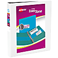 Avery® 3 Ring Two-Tone Durable View Binder, 1" Slant Rings, White/Black 1 thumbnail image