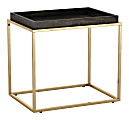Zuo Modern Jahre Mango Wood And Iron Rectangle End Table, 20-1/2”H x 22”W x 16”D, Black/Brass