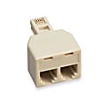 Softalk Duplex Telephone Adapter - Modular Duplex Jack, 2 Outlets, Ivory 1 thumbnail image