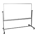 Luxor Double-Sided Mobile Magnetic Dry-Erase Whiteboard, 72" x 48", Aluminum Frame With Silver Finish