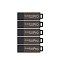 Centon DataStick Pro USB Flash Drives, USB 2.0, 4GB, Gray, Pack Of 5, S1-U2P5-4-5B 1 thumbnail image