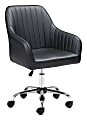 Zuo Modern Curator Faux Leather Mid-Back Office Chair, Black