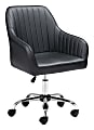Zuo Modern Curator Faux Leather Mid-Back Office Chair, Black 1 thumbnail image