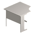 Maxon Parallel Office Panel System Corner Table, 29 3/4"H x 36"W x 24"D, Gray 1 thumbnail image