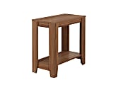 Monarch Specialties Side Table, With Shelf, Rectangle, Walnut