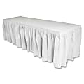 Genuine Joe Nonwoven Table Skirts - 14 ft Length x 29" Width - Adhesive Backing - Polyester - White - 6 / Carton 1 thumbnail image
