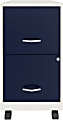 Realspace® SOHO Smart 18"D Vertical 2-Drawer Mobile File Cabinet, White/Navy 1 thumbnail image