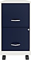 Realspace® SOHO Smart 18"D Vertical 2-Drawer Mobile File Cabinet, White/Navy