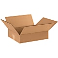 Partners Brand Flat Corrugated Boxes, 12"L x 10"W x 3"H, Kraft, Pack Of 25