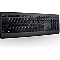 Lenovo Professional Wireless Keyboard - Wireless Connectivity - RF - USB Interface Multimedia Hot Key(s) - English (US) - Plunger/Rubber Dome Keyswitch - Black