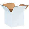 Partners Brand White Corrugated Boxes, 12" x 12" x 12", Pack Of 25