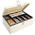 STEELMASTER® Cash Box with Locking Latch, 7 Compartments, Sand