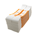Sparco White Kraft ABA Bill Straps, $50, Orange/White, Box Of 1,000