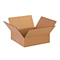 Partners Brand Flat Corrugated Boxes, 13" x 13" x 4", Kraft, Pack Of 25