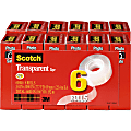 Scotch® Transparent Tape, 0.75" x 83.34', Clear, Pack Of 12 Rolls 1 thumbnail image