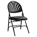 Samsonite® XL Fanback Folding Chairs, Black, Set Of 4