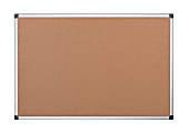 MasterVision® Maya Cork Bulletin Board, 24" x 36", Aluminum Frame