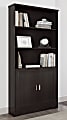 Realspace® Magellan 72"H 5-Shelf Contemporary Bookcase With Doors, Espresso/Dark Finish